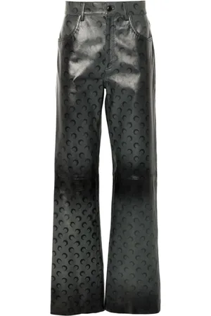 Marine Serre Pantalones con motivo Crescent Moon
