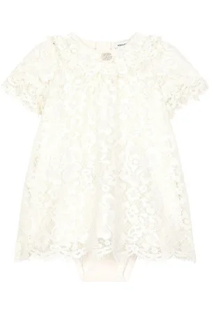 Dolce & Gabbana Vestido de encaje con logo