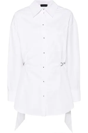 MUGLER Vestido camisero con detalle de cadena