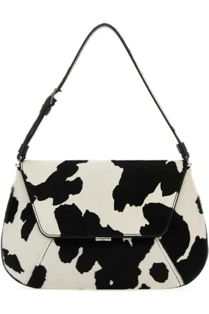 Amina Muaddi Bolso de hombro con estampado de vaca