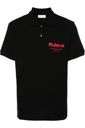 Alexander McQueen Polo con logo bordado