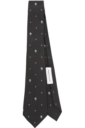 Alexander McQueen Corbata con motivo de calavera