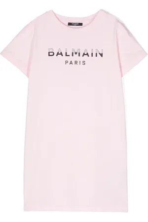 Balmain Vestido con logo y purpurina