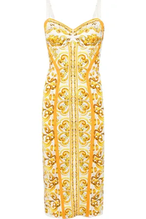 Dolce & Gabbana Vestido estilo corsé con estampado Mayólica