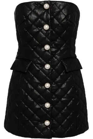 KIMHEKIM Vestido acolchado con botones de perlas