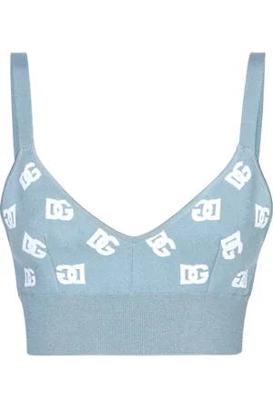 Dolce & Gabbana Top corto con logo bordado