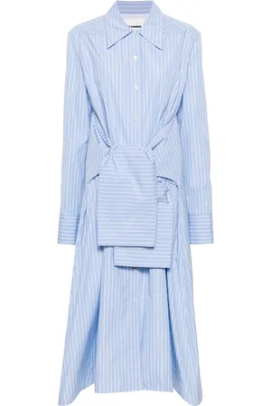 Jil Sander Vestido midi a rayas