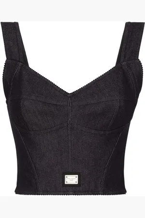 Dolce & Gabbana Top estilo corsé vaquero con logo