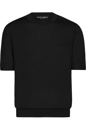 Dolce & Gabbana Jersey de seda con logo bordado