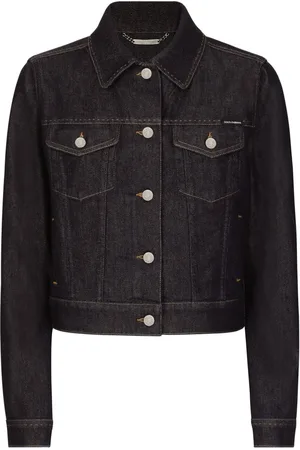 Dolce & Gabbana Chaqueta vaquera corta con placa del logo