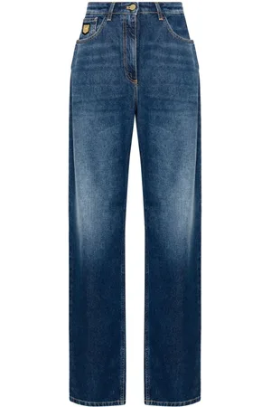 Elisabetta Franchi Vaqueros boyfriend con placa del logo