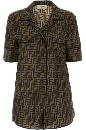 Fendi Pijama de seda con logo