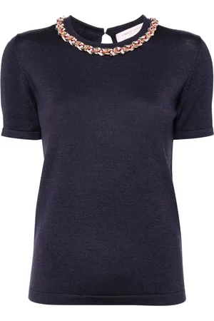 Carolina Herrera Top de punto con cuello redondo
