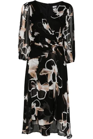 DKNY Vestido midi con estampado floral