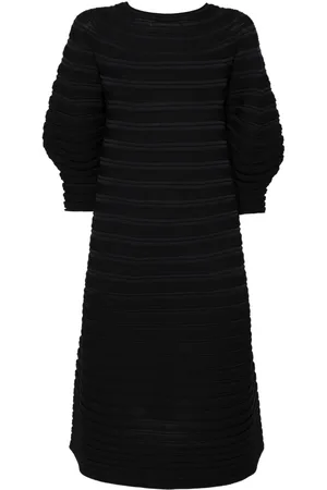 PLEATS PLEASE ISSEY MIYAKE Vestido midi con manga farol