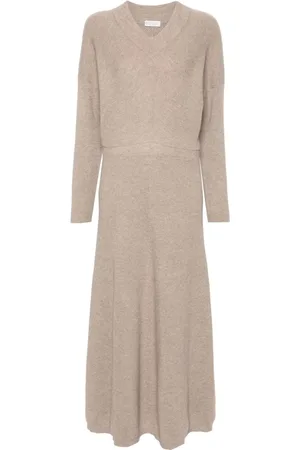 Brunello Cucinelli Vestido largo de canalé