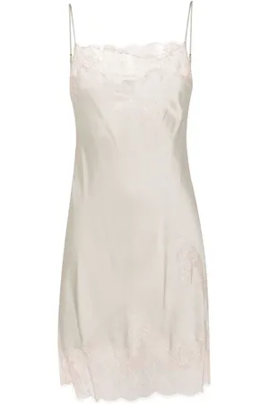 CARINE GILSON Slip dress con ribete de encaje