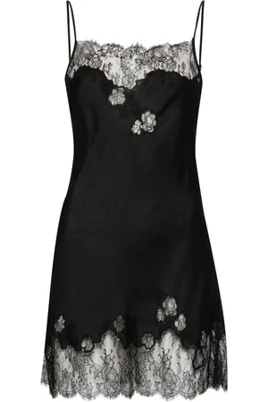 CARINE GILSON Slip dress con ribete de encaje
