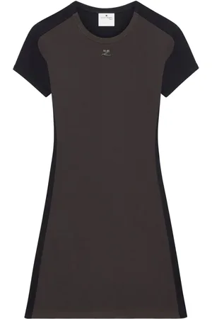 Courrèges Vestido corto con montura en contraste