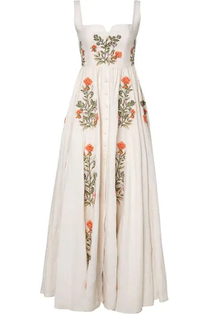Agua by Agua Bendita Vestido midi con bordado floral