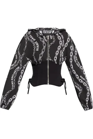 VERSACE Sudadera con capucha y estampado Chain Couture