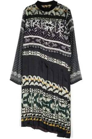 SACAI Vestido midi con estampado selburose