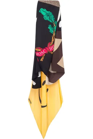 Moschino Falda asimétrica con varios estampados