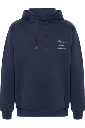 Drôle de Monsieur Sudadera Le Hoodie Slogan Calligraphy con capucha