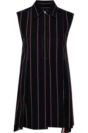 Thom Browne Vestido camisero con rayas RWB