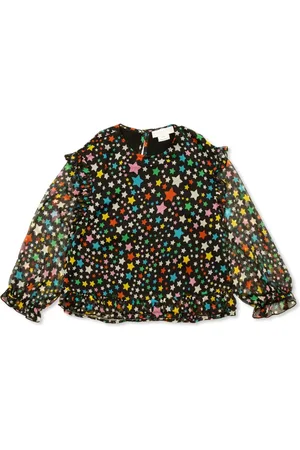 Stella McCartney Blusa con estampado gráfico y volantes