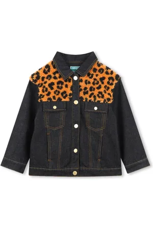 Kenzo Chaqueta vaquera con estampado de leopardo