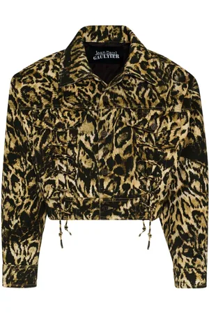 Jean Paul Gaultier Chaqueta vaquera con estampado de leopardo