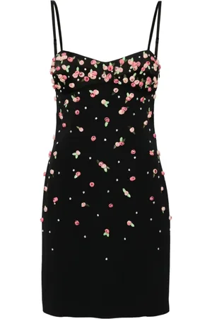 BLUMARINE Vestido corto con apliques florales