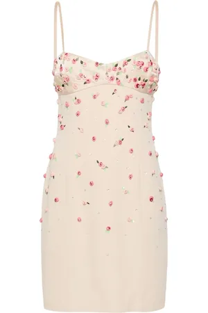 BLUMARINE Vestido corto con apliques florales