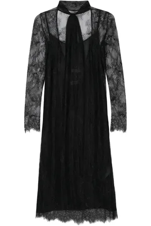 BLUMARINE Vestido largo con encaje chantilly