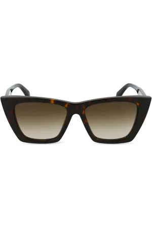 Alexander McQueen Gafas de sol cat eye con efecto carey