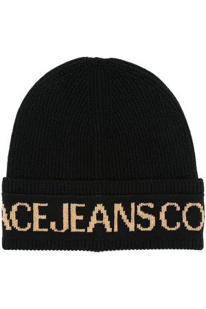 VERSACE Gorro con logo en intarsia