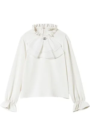 Twin-Set Blusa con cuello jabot