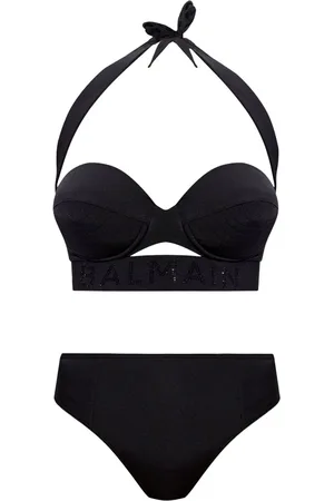 Balmain Bikini con logo y apliques