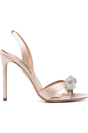 Aquazzura Sandalias Very Bow Tie Crystal con tacón de 105 mm