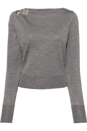 Erdem Top de punto con detalles de cristal