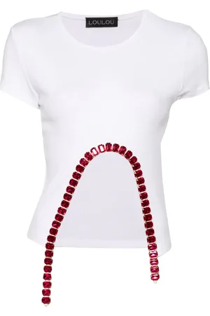 LOULOU Camiseta con detalles de cristal