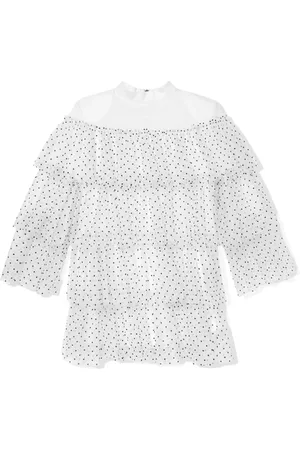 Balmain Vestido a capas con lunares estampados