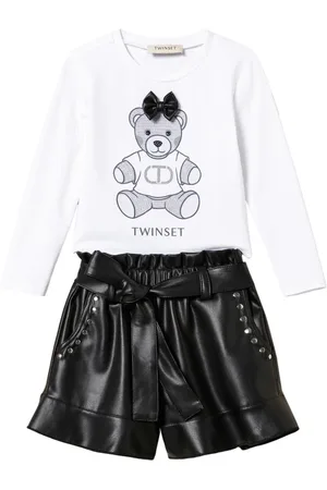 Twin-Set Camiseta con volantes y logo estampado