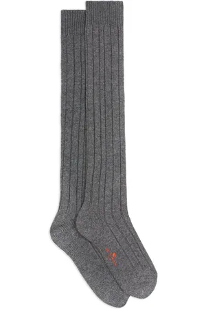 Etro Calcetines de canalé en mezcla de cachemira y lana