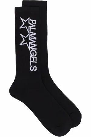 Palm Angels Calcetines con logo en intarsia