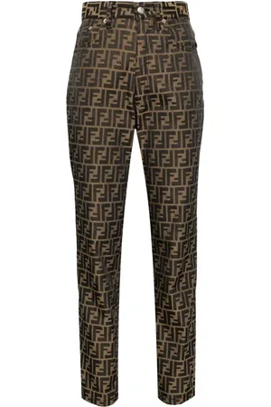 Fendi Pantalones ajustados con motivo Zucca 1990-2000