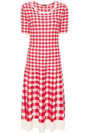 Joseph Vestido midi a cuadros gingham