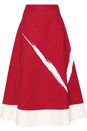 VALENTINO GARAVANI Falda midi con salpicadura de pintura