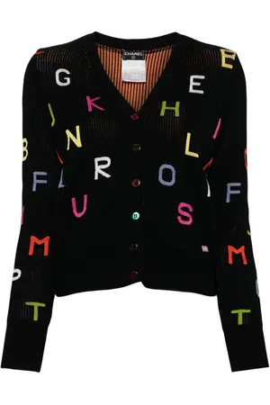 CHANEL Cárdigan Alphabet en intarsia 2001